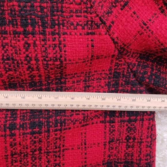 Talbots Woman 16W red black coat blazer wool blend lined button front pockets - Picture 4 of 7